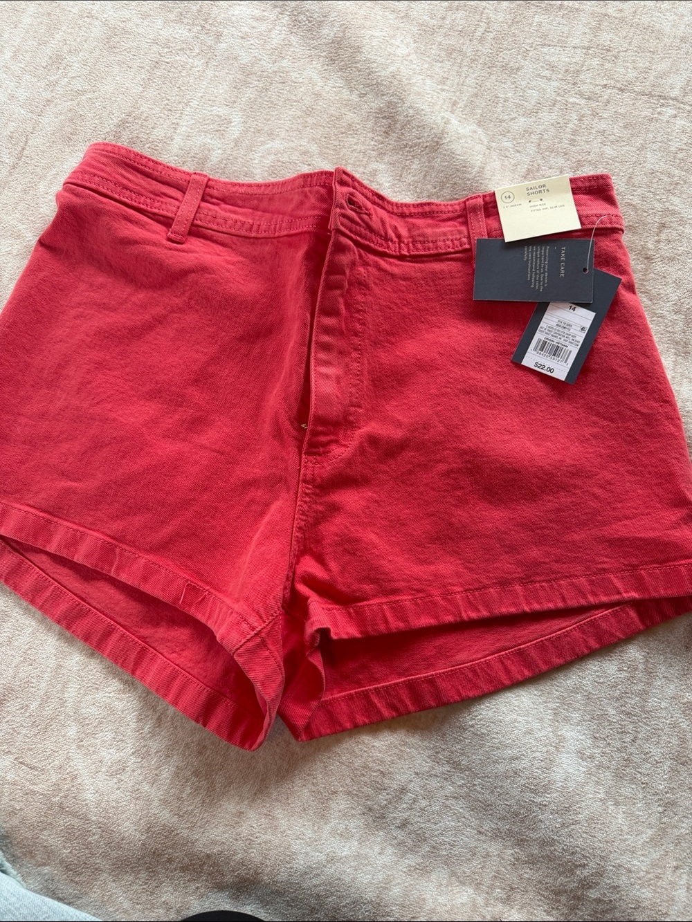 Universal Thread High-Waist Red Cotton Shorts